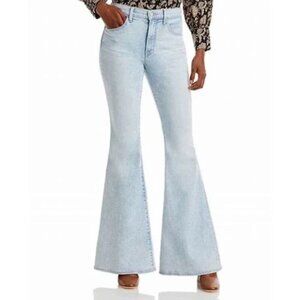 Veronica Beard Sheridan Light Wash Jeans Ultra Flare Leg Stretch Size 32 Women's